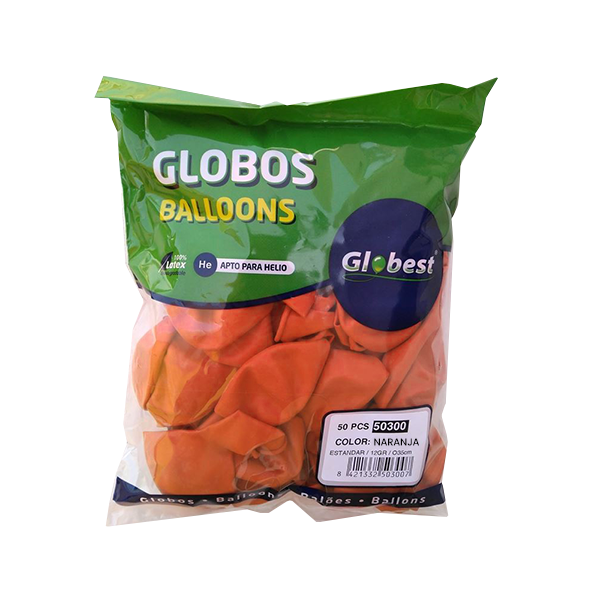 Bolsa 100 globos clásicos Naranja