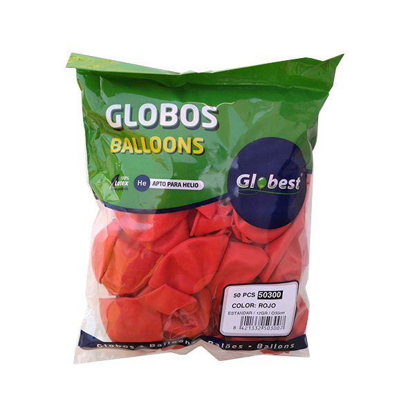 Bolsa 100 globos clásicos Rojo