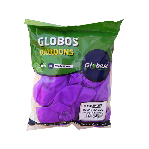 Bolsa 100 globos clásicos Violeta