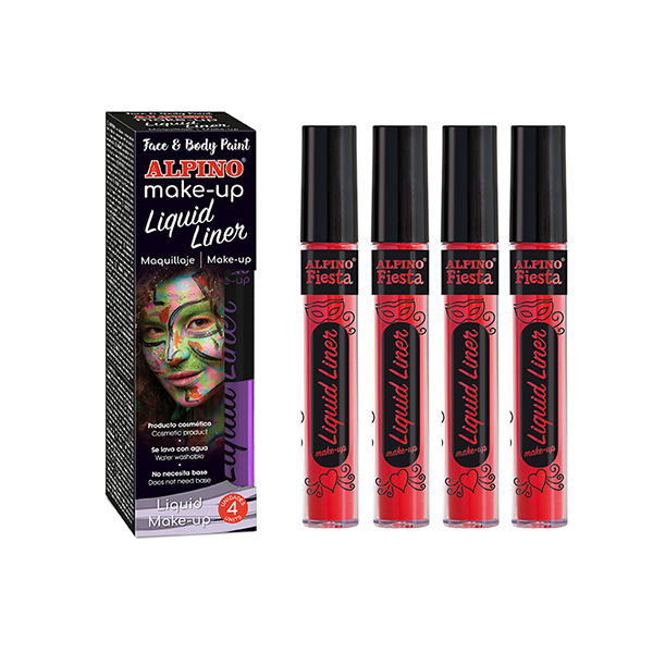 Estuche 4 u. maquillaje Liquid Liner Rojo 6 g.