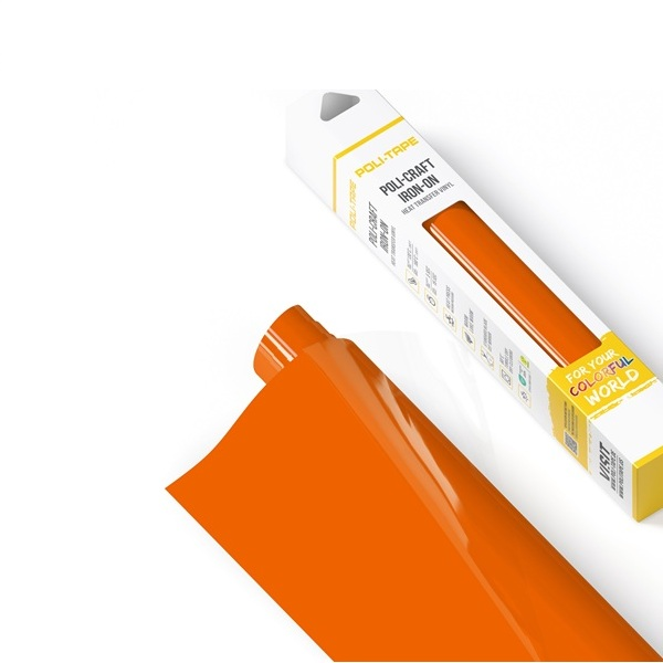 Rollo 30,5x122 cm film transf. Textil Poli-Tape Naranja