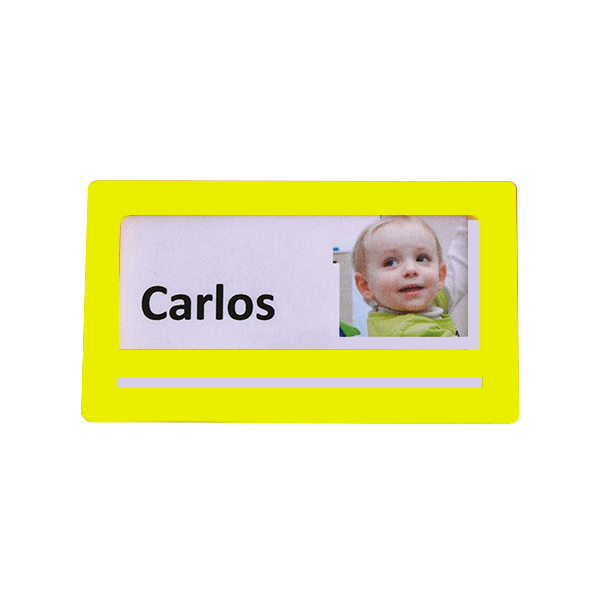 Pack 4 marcos identif. 80x45 mm. Amarillo