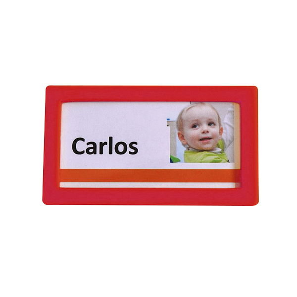 Pack 4 marcos identificación 80x45 mm. Rojo