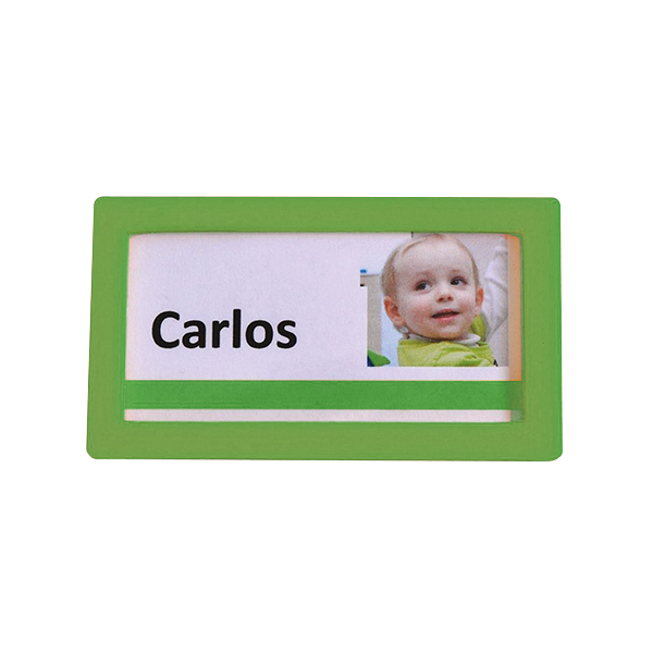 Pack 4 marcos identificación 80x45 mm. Verde