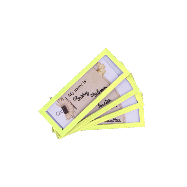 Pack 4 marcos identif. 120x45 mm. Amarillo