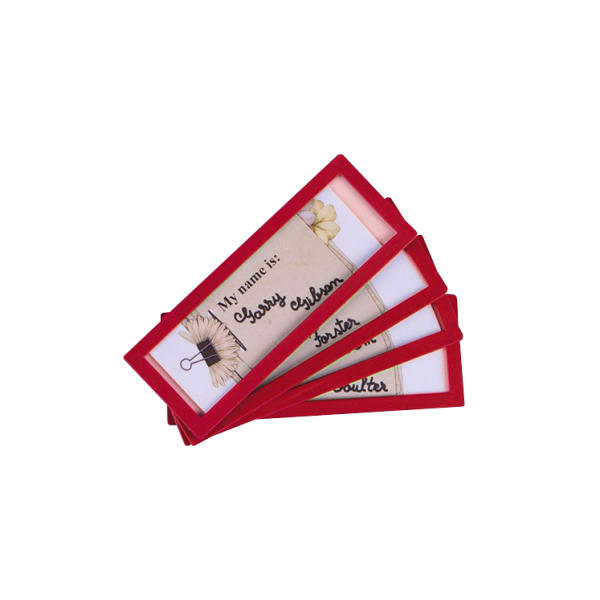 Pack 4 marcos identificación 120x45 mm. Rojo