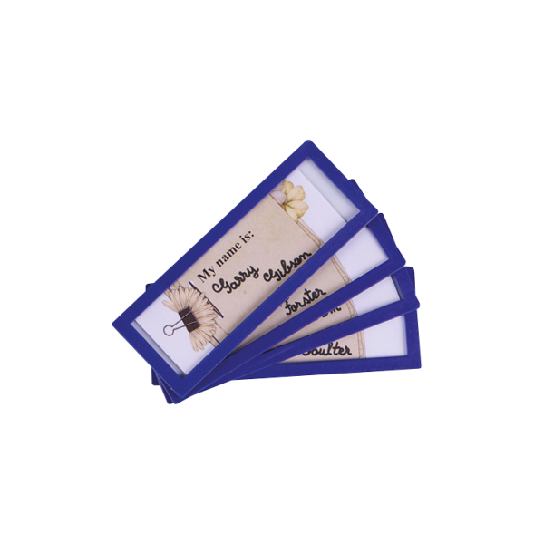 Pack 4 marcos identificación 120x45 mm. Azul