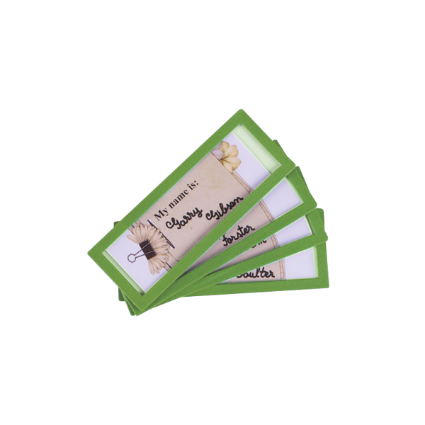 Pack 4 marcos identificación 120x45 mm. Verde