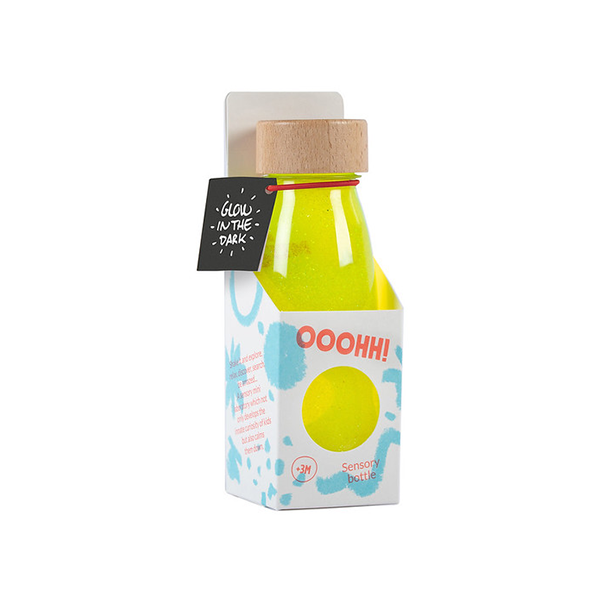 Botella sensorial flotante UV amarillo